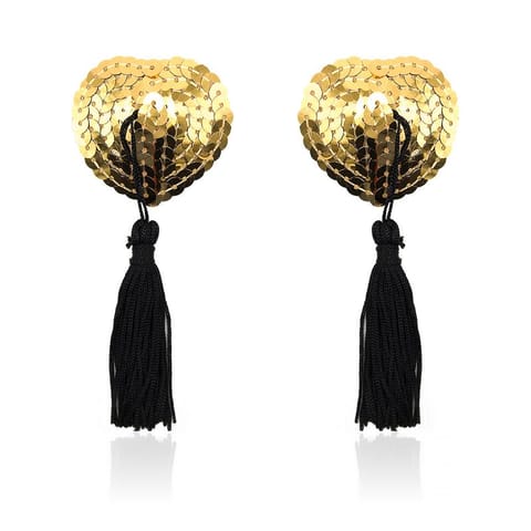 ⁨Heart Nipple Cover with Gold Sequins⁩ w sklepie Wasserman.eu