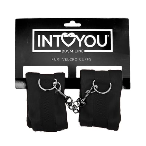 ⁨Handcuffs with Velcro with Long Fur Black⁩ w sklepie Wasserman.eu