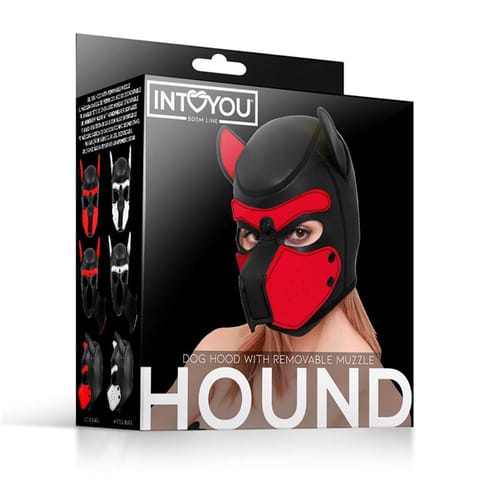 ⁨Hound Dog Hound with Removable Muzzle Neoprene Black/Red One Size⁩ w sklepie Wasserman.eu