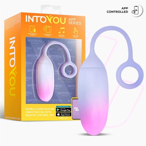 ⁨Vibrating Egg Double Layer Silicone with APP Pink/Blue⁩ w sklepie Wasserman.eu