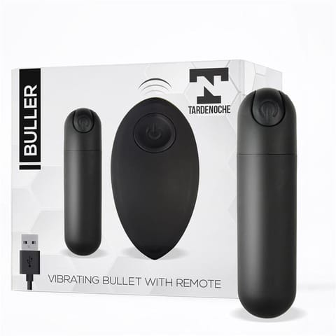⁨Buller Vibrating Bullet Remote Control USB Silicone Black⁩ w sklepie Wasserman.eu