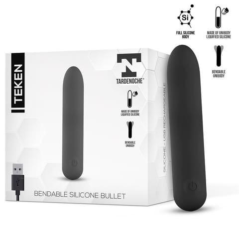 ⁨Teken Bendable Vibrating Bullet Liquid Silicone Unibody Magnetic USB⁩ w sklepie Wasserman.eu
