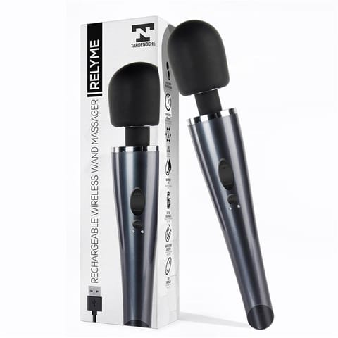 ⁨Wand Massager Relyme USB Silicone Black⁩ w sklepie Wasserman.eu