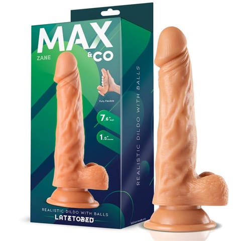 Zane Realistic Dildo with Testicles Flesh 7,6 - 19.5 cm w sklepie Wasserman.eu