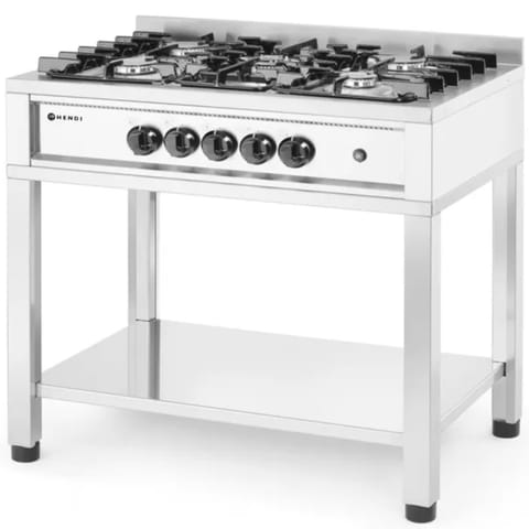 ⁨Gas kitchen 5 burners on open base - Hendi 225806⁩ at Wasserman.eu