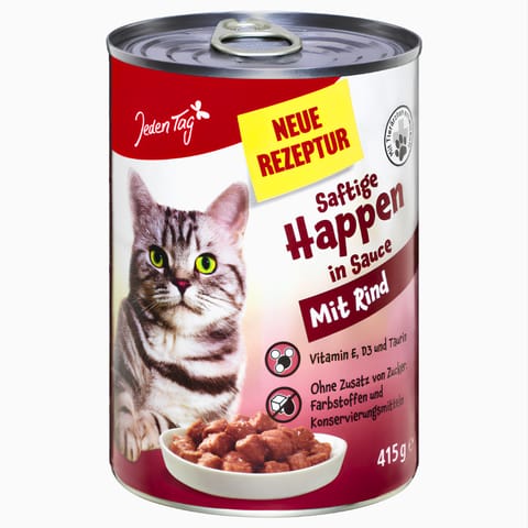 ⁨Jeden Tag Mokra Karma dla Kotów Rind Wołowina w Sosie 415 g⁩ w sklepie Wasserman.eu