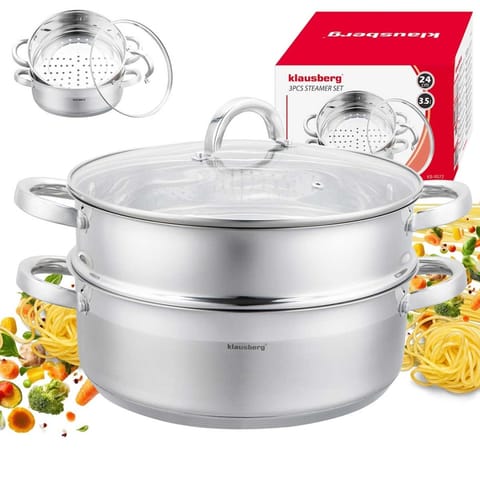 ⁨PŁASKI GARNEK NA PARĘ KLAUSBERG 3 ELEM. 24cm KB-9072⁩ w sklepie Wasserman.eu