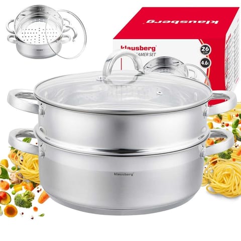 ⁨PŁASKI GARNEK NA PARĘ KLAUSBERG 3 ELEM. 26cm KB-9073⁩ w sklepie Wasserman.eu