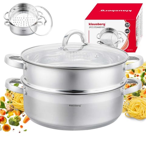 ⁨PŁASKI GARNEK NA PARĘ KLAUSBERG 3 ELEM. 28cm KB-9074⁩ w sklepie Wasserman.eu