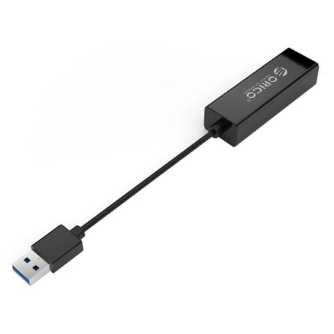 ⁨Zewnętrzna karta sieciowa USB-A - RJ45 10/100/1000 Mbps - czarna⁩ w sklepie Wasserman.eu