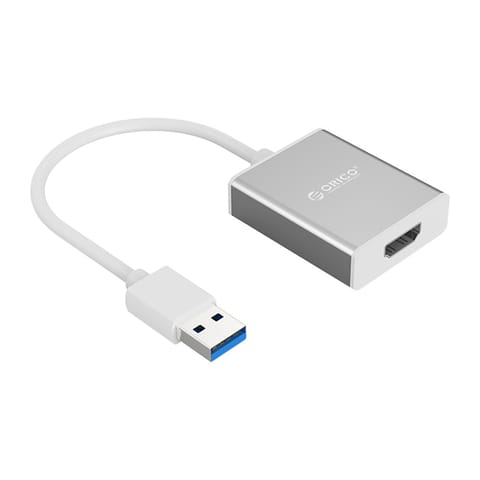 ⁨Adapter przejściówka USB-A - HDMI - srebrna⁩ w sklepie Wasserman.eu