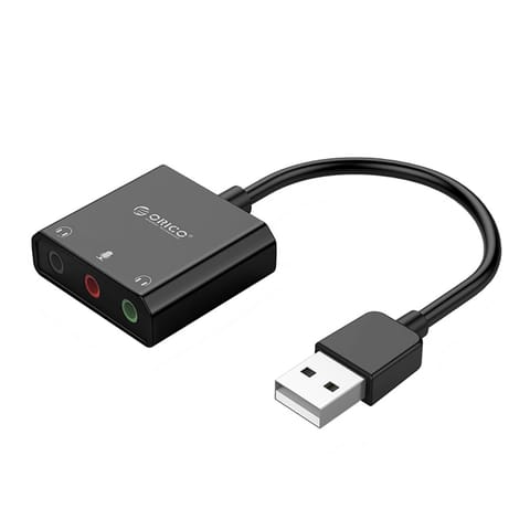 ⁨Zewnętrzna karta dźwiękowa USB-A - 3x mini jack - czarna⁩ w sklepie Wasserman.eu