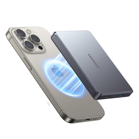 ⁨Powerbank bezprzewodowy 10000mAh 22.5W USB-C - szary⁩ w sklepie Wasserman.eu