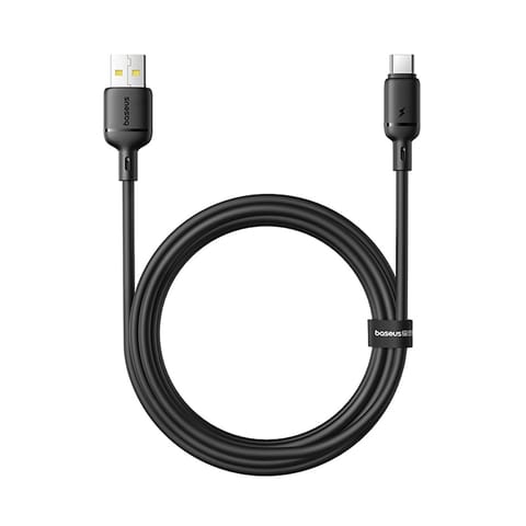 ⁨Kabel przewód USB-A - USB-C Silky 3A 1m - czarny⁩ w sklepie Wasserman.eu