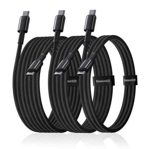 ⁨Zestaw kabli przewodów USB-C Tungsten Gold 100W 1m 2m 3m - czarny⁩ w sklepie Wasserman.eu