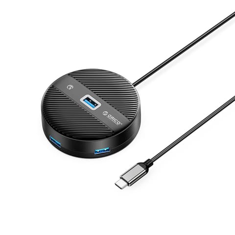 ⁨Hub adapter 4-portowy USB-C - USB-A 0.3 m - czarny⁩ w sklepie Wasserman.eu