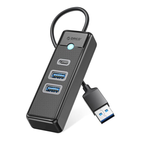 ⁨HUB rozdzielacz 3-portowy USB-A - USB-A USB-C 0.5 m - czarny⁩ w sklepie Wasserman.eu