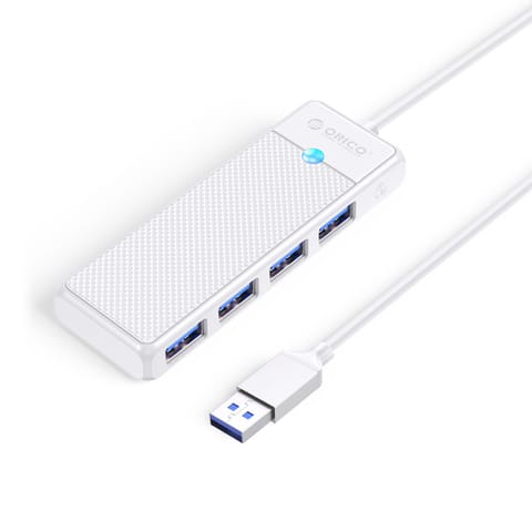 ⁨HUB rozdzielacz 4-portowy USB-A 0.15 m - biały⁩ w sklepie Wasserman.eu