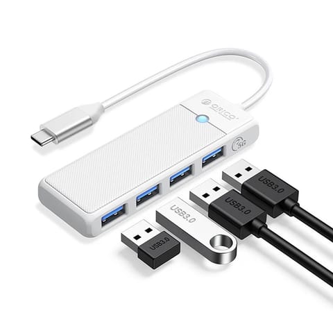 ⁨HUB rozdzielacz 4-portowy USB-C - USB-A 0.15 m - biały⁩ w sklepie Wasserman.eu