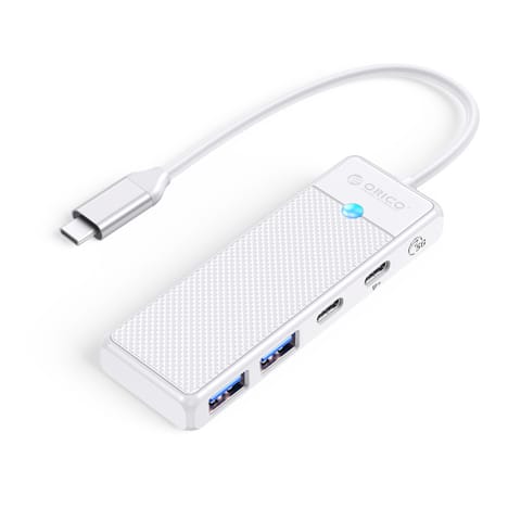 ⁨HUB adapter USB-C - USB-A USB-C z ładowaniem USB-C PD 100 W 0.15 m - biały⁩ w sklepie Wasserman.eu