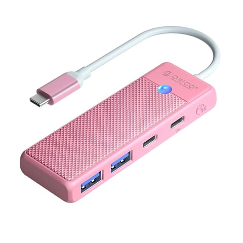 ⁨HUB adapter USB-C - USB-A USB-C z ładowaniem USB-C PD 100 W 0.15 m - różowy⁩ w sklepie Wasserman.eu