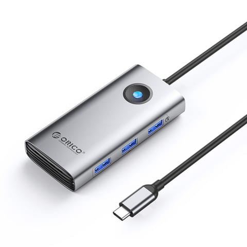 ⁨Stacja dokująca 6w1 USB-C - USB-C USB-A HDMI RJ45 PD 100 W 4K 30Hz 2.5G - szara⁩ w sklepie Wasserman.eu