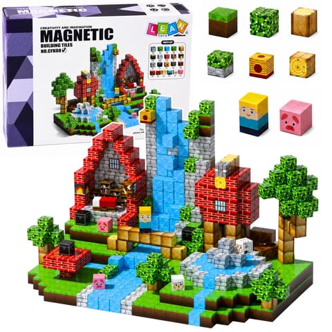 ⁨Zestaw Klocki Magnetyczne Kostki Sześciany Piksele Las Wodospad 3D 100 el.⁩ w sklepie Wasserman.eu