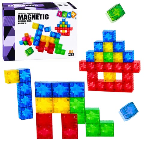 ⁨Klocki Magnetyczne Konstrukcyjne Sześciany Kostki Kolorowe 3D 160 el.⁩ w sklepie Wasserman.eu
