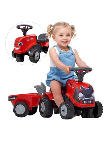 ⁨FALK Jeździk Traktorek Baby Case IH Ride-On Czerwony z Przyczepką + akc. od 12 miesięcy⁩ w sklepie Wasserman.eu
