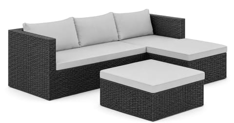 Zestaw mebli ogrodowych FLORENCJA szary sofa otomana w sklepie Wasserman.eu