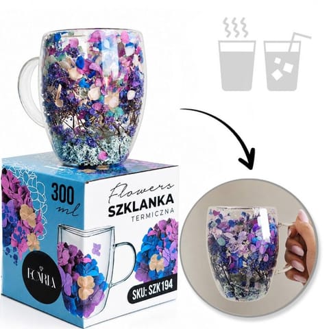 ⁨Szklanka termiczna z kwiatami w środku 300ml 1szt SZK194⁩ w sklepie Wasserman.eu