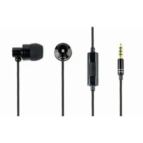 ⁨Gembird Metal earphones with microphone "Paris" 3.5 mm, Black, Built-in microphone⁩ at Wasserman.eu