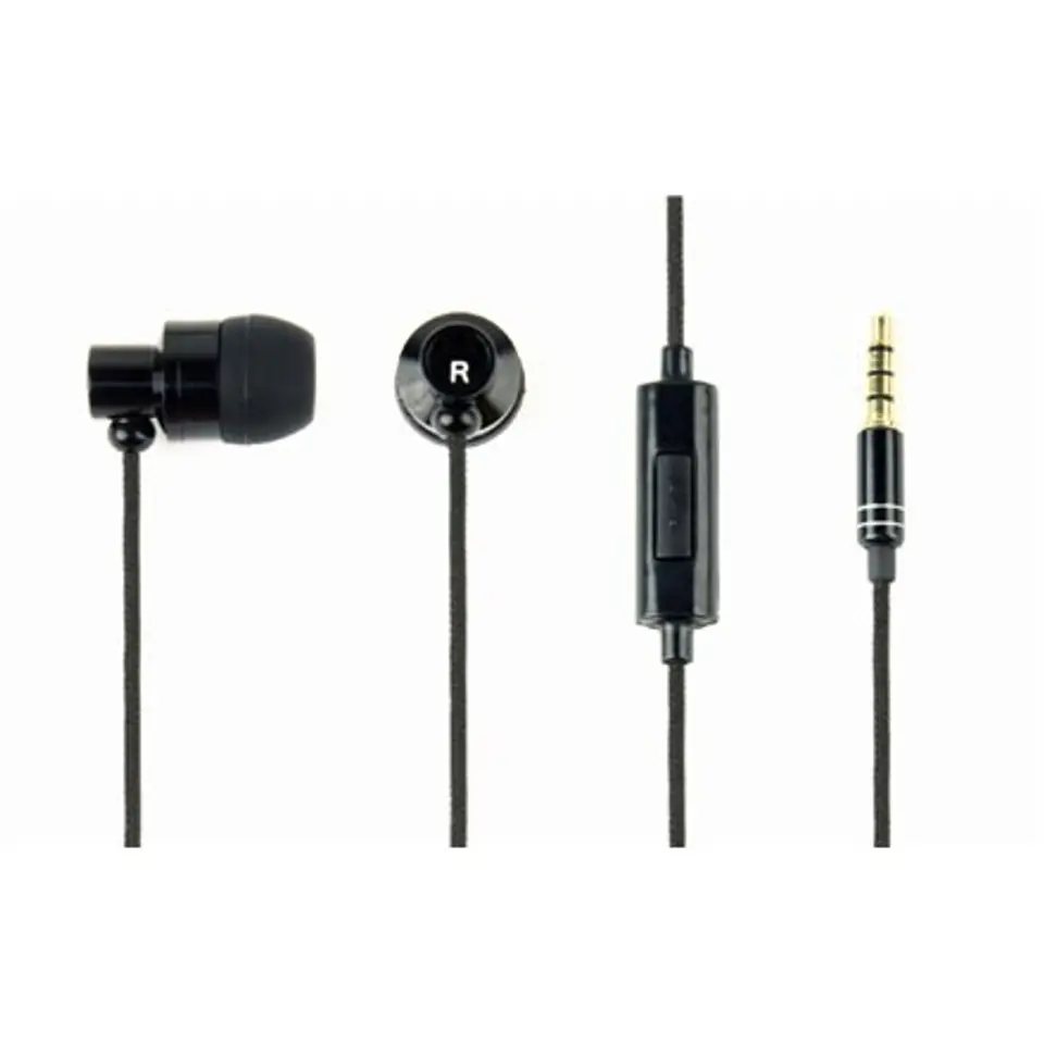 Gembird Metal earphones with microphone "Paris" 3.5 mm, Black, Built-in microphone w sklepie Wasserman.eu