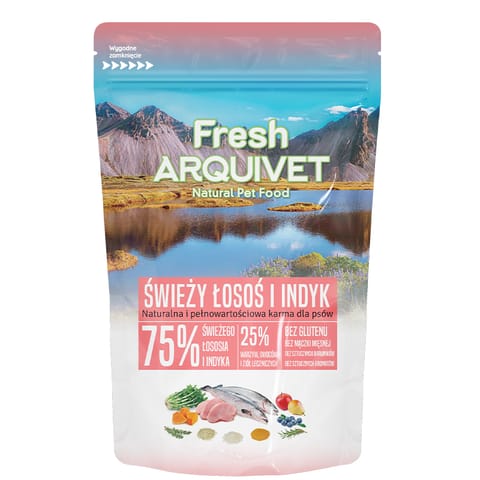 ⁨PRÓBKA ARQUIVET FRESH Półwilgotna karma dla psa łosoś z indykiem 100g⁩ w sklepie Wasserman.eu