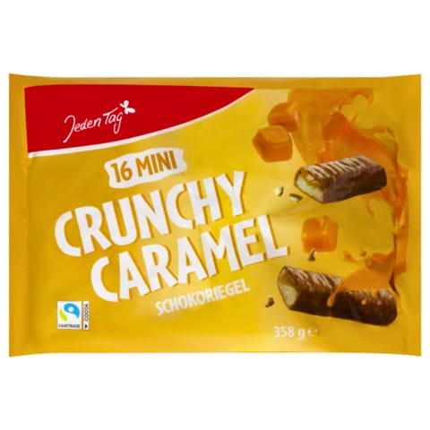 ⁨Jeden Tag Mini Riegel Crunchy Caramel Mini Chrupiące Batony Karmelowe 16  szt.⁩ w sklepie Wasserman.eu