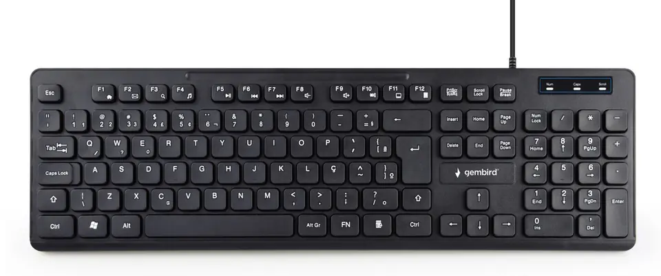 ⁨Gembird Multimedia Keyboard KB-MCH-04 USB Keyboard, Wired, US, Black⁩ w sklepie Wasserman.eu