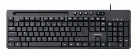 ⁨Gembird Multimedia keyboard with phone stand KB-UM-108 USB Keyboard, Wired, US, Black⁩ at Wasserman.eu