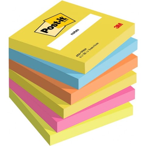 ⁨Bloczek samoprzylepny POST-IT 76x76mm mix kolorów 100 kartek 7100317840 3M⁩ w sklepie Wasserman.eu