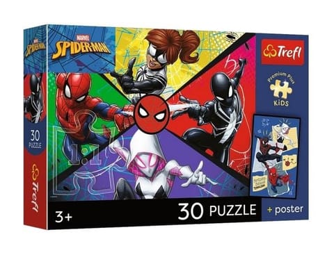 ⁨Puzzle 30 Spiderman + plakat TREFL⁩ w sklepie Wasserman.eu
