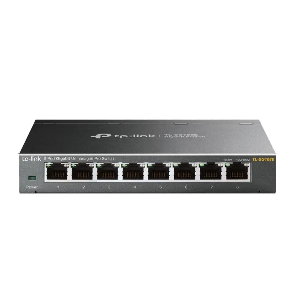 ⁨TP-LINK Switch TL-SG108E Web Management, Desktop, 1 Gbps (RJ-45) ports quantity 8, Power supply type External⁩ w sklepie Wasserman.eu