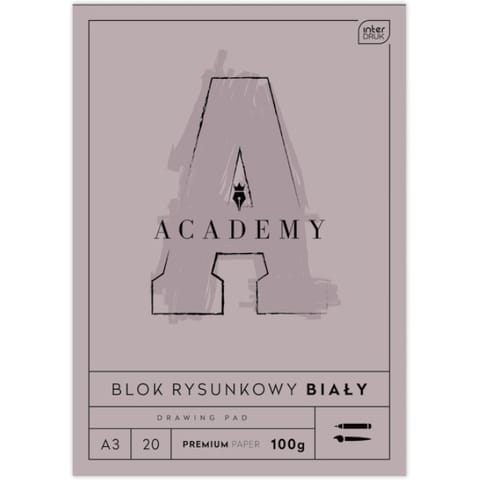 ⁨Blok rysunkowy A3 20 100g ACADEMY⁩ w sklepie Wasserman.eu