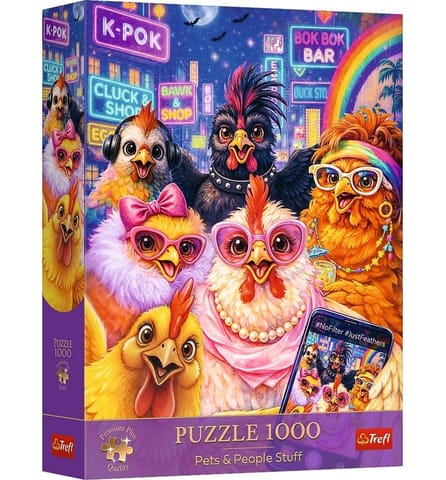 ⁨Puzzle 1000 Selfie z kurami TREFL⁩ w sklepie Wasserman.eu
