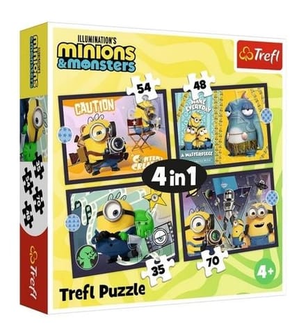 ⁨Puzzle 4w1 Nowe przygody Minionków TREFL⁩ w sklepie Wasserman.eu