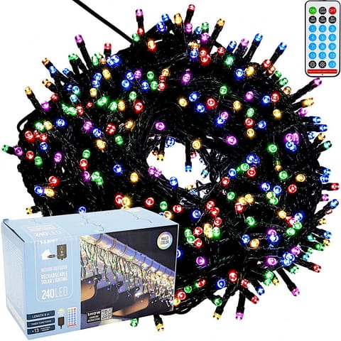 ⁨SOLARNY ŁAŃCUCH ŚWIETLNY 240 LED 13 FUNKCJI USB MULTIKOLOR⁩ w sklepie Wasserman.eu