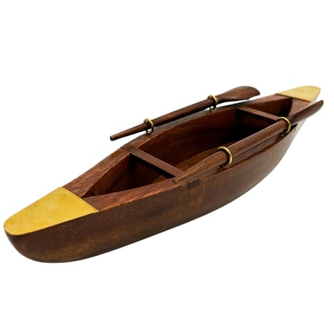 ⁨Model Łódka Dekoracyjna Drewniana 25cm - Ozdoba na biurko – 717013⁩ w sklepie Wasserman.eu