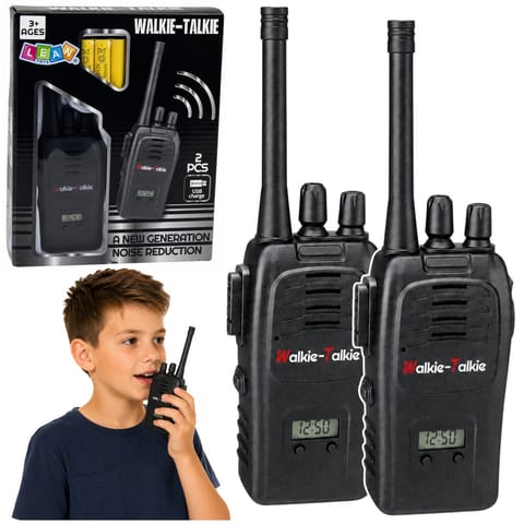 ⁨Krótkofalówki Walkie Talkie USB Redukcja Szumów Czarne Zasięg 200M⁩ w sklepie Wasserman.eu
