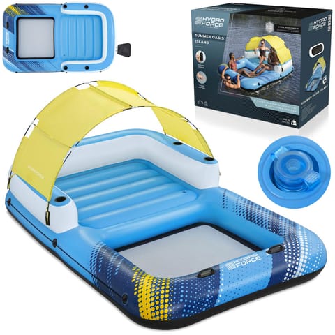 Pływająca wyspa 4-osobowa materac z daszkiem Summer Oasis Bestway 43645 w sklepie Wasserman.eu