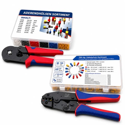 ⁨Zestaw Zaciskarek 2200 El. Tulejki Konektory Praska Crimping 2w1⁩ w sklepie Wasserman.eu
