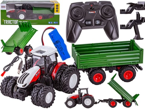 ⁨Ciągnik Z Przyczepą Duży Traktor Zdalnie Sterowany RC 1:24⁩ w sklepie Wasserman.eu