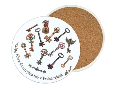 ⁨Klucz - Amulet szczęścia podkładka ceram/korkowa (CARMANI)⁩ w sklepie Wasserman.eu
